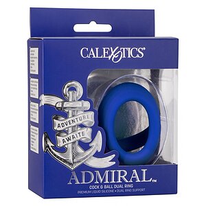 Inel Penis Dual Ring cu Suport pentru Testicule Albastru
