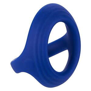 Inel Penis Dual Ring cu Suport pentru Testicule Albastru