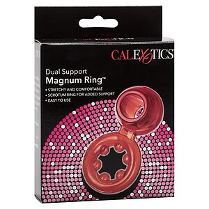 Inel Penis Dual Support Magnum Rosu Thumb 3