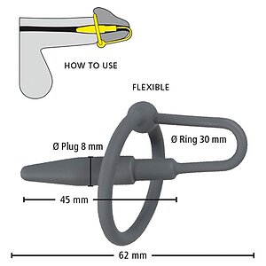 Inel Penis Cu Plug Gri
