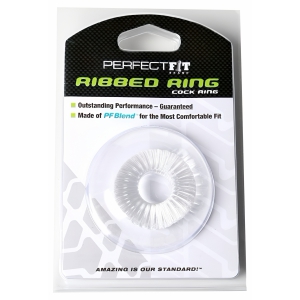 Inel Penis Ribbed Perfect Fit Transparent Thumb 1