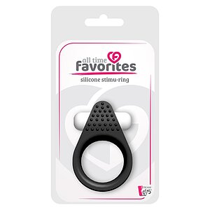 Inel Pentru Penis cu Striatii lit Up Negru Thumb 1