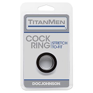 Inel Pentru Penis Titanmen Negru Thumb 1