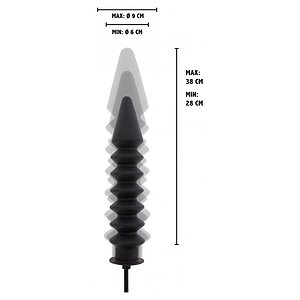 Plug Anal Gonflabil Hidden Desire — Striații Negru 28cm