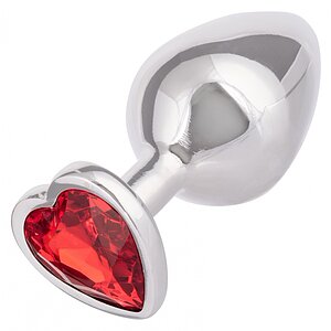 Jewel Large Ruby Heart Plug Roșu