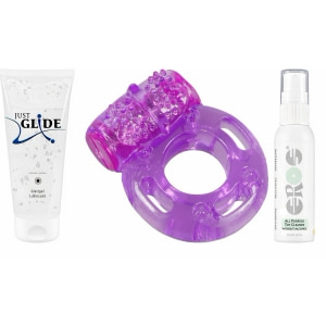 Pachet Lubrifiant Anal și Igienizare cu Inel Vibrator 3 buc