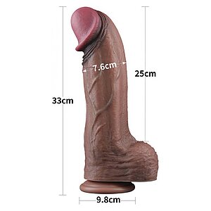 Lovetoy Dildo Dual-Layer XXL 33 cm – Realist, 7.6 cm Maro