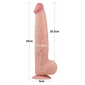 Lovetoy Dual-Layer 34 cm – TPE Realist cu Ventuză Thumb 7