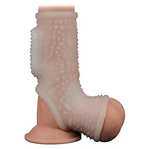 Lovetoy Knights Ring – Inel Vibrant cu Manșon TPE +45% Alb Thumb 3