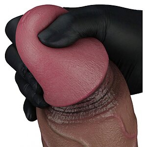 Lovetoy Realist 31cm — Silicon Dublu Strat cu Ventuză Maro Thumb 5