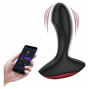 Vibrator Prostatic Solstice cu Control Prin Aplicație Negru