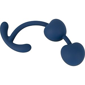 Magic Shiver Duo Bile Kegel — Silicon Catifelat 15,5 cm Albastru
