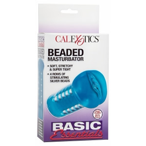 Masturbator Basic Essentials Beaded Albastru Thumb 2