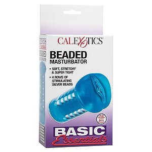 Masturbator Basic Essentials Beaded Albastru Thumb 2