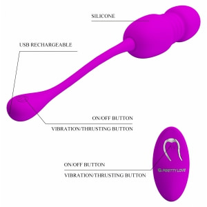 Ou Vibrator Reîncărcabil 12 Moduri cu Telecomandă Mov Thumb 4