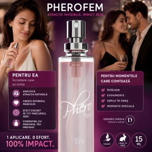 Pachet Parfum Feromoni PheroFem 15ml + Cătușe Obsessive Roseberry Mov Roz Thumb 3