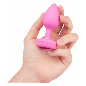 Plug Anal B-Vibe cu Inimă - 15 Moduri, 6 Nivele Roz