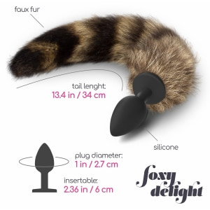 Crushious Foxy Delight Plug Anal cu Coadă 30 cm Negru Thumb 2