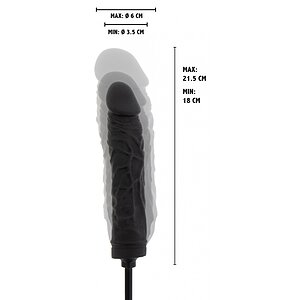 Plug Gonflabil 18cm Negru Silicon 100% și Supapă Rapidă