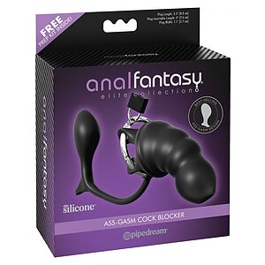 Cusca Din Silicon Cu Dop Anal Negru Thumb 1