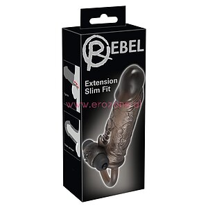 Prelungitor Penis Cu Vibrator Rebel Slim Fit Negru Thumb 3