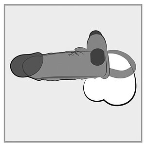 Prelungitor Penis Cu Vibrator Rebel Slim Fit Negru Thumb 5