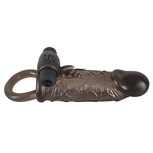 Prelungitor Penis Cu Vibrator Rebel Slim Fit Negru Thumb 1