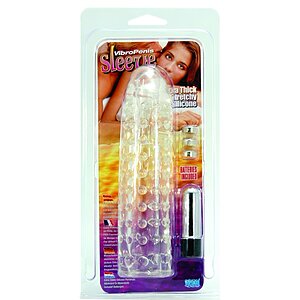 Prelungitor Penis Silikon Vibro Sleeve Transparent Thumb 1