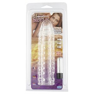 Prelungitor Penis Silikon Vibro Sleeve Transparent Thumb 1