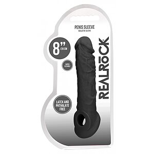 Prelungitor RealRock Realist pentru Penis Mai Lung Negru