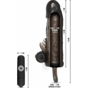 Prelungitor Penis Vibrator Regular Fit Negru Thumb 5