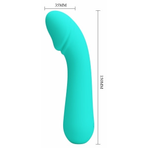 Pretty Love Cetus – Vibrator Punctul G 15 cm, 12 Moduri Albastru