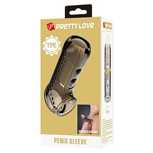 Pretty Love Manșon Texturat TPE — Soft și Waterproof Gri
