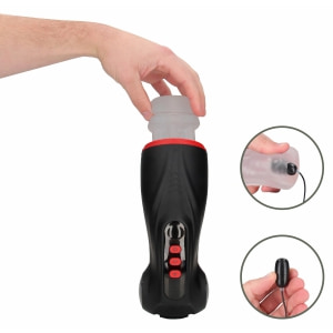 Raven Masturbator Automat Reîncărcabil cu Sucțiune și Vibrații Negru Thumb 3