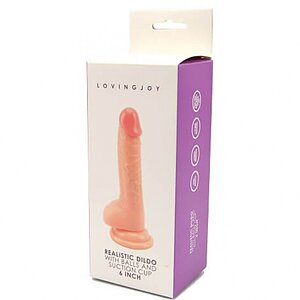 Realistic Dildo With Balls And Suction Cup 6 inch Thumb 1