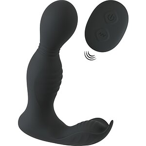 Plug Anal RC 2 Funcții, Rotativ și Vibrant Negru