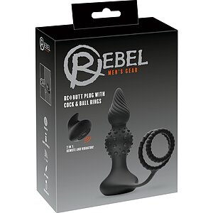 Rebel RC Dop Anal Vibrator cu Inele 10 Moduri Wireless Negru