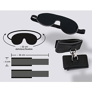 Set Blindfold Handcuffs Negru Thumb 3