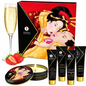 Set Cadou Shunga Geisha's Secrets Strawberry pentru Cupluri