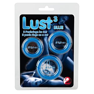 Set Inele Penis Love 3 Rings Albastru Thumb 3