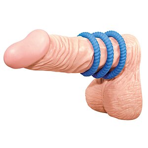 Set Inele Penis Love 3 Rings Albastru Thumb 1