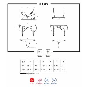 Set Lenjerie Intima Obsessive 818-SEG Negru L-XL Thumb 2