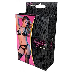Set Magic Silk Peek-a-Boo Negru L-XL