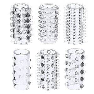 Set 6 Manșoane Elastice Transparente ToyJoy Power Sleeve