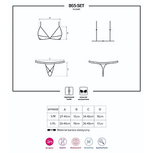 Set Obsessive 865-SET Negru L-XL Thumb 2