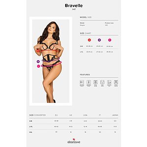 Set Obsessive Bravele Negru L-XL