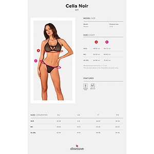 Set Obsessive Celia Noir 2 Piese Negru XS-S