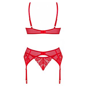 Set Obsessive Ingridia 3 Piese Roșu XL-2XL