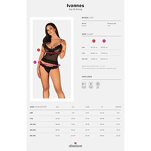 Set Obsessive Ivannes Negru 2XL-3XL