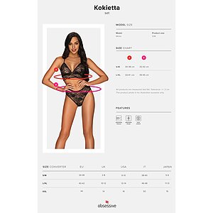 Set Obsessive Kokietta Negru L-XL